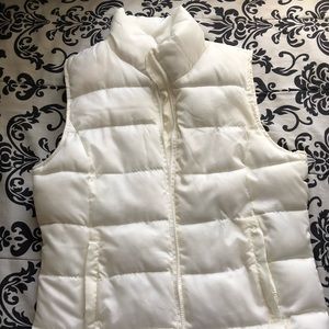 White puffer vest